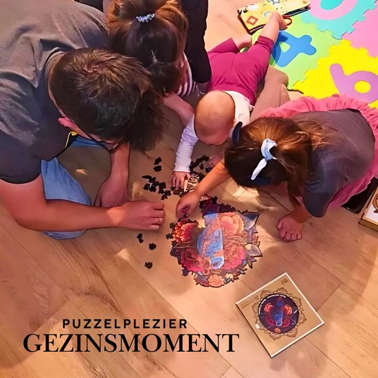 Milliwood - AG516 Puzzle en bois XXL Loup sauvage | Kit de construction de Puzzles 3D | Jouets de Hobby pour enfants et adultes | Décoration murale Salon | 500 pièces Ø45cm | Dans un coffret cadeau de luxe | Cadeau de fête des mères