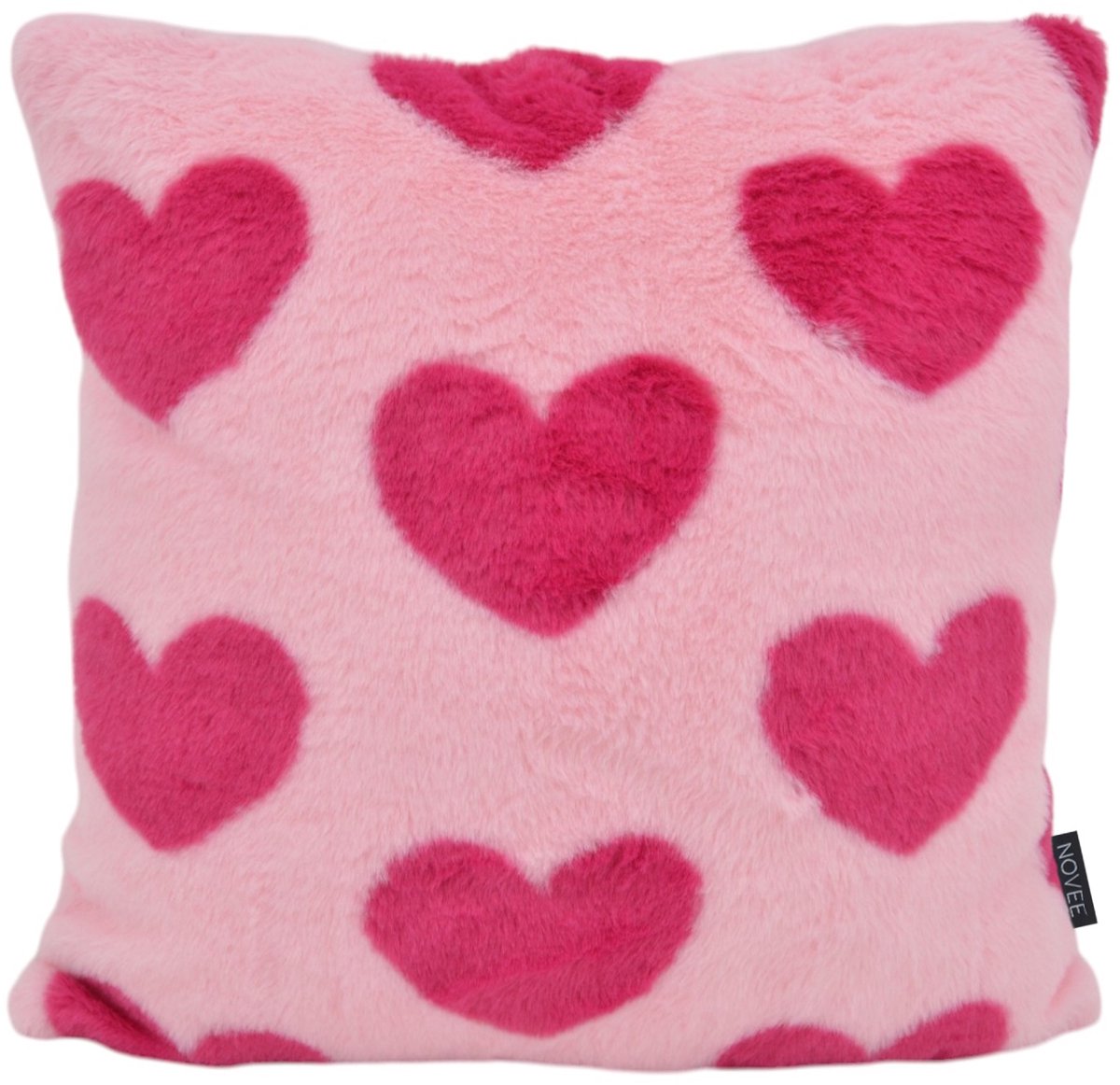 NOVÉE Sierkussen Furry Hart Roze | 45 x 45 cm | Polyester