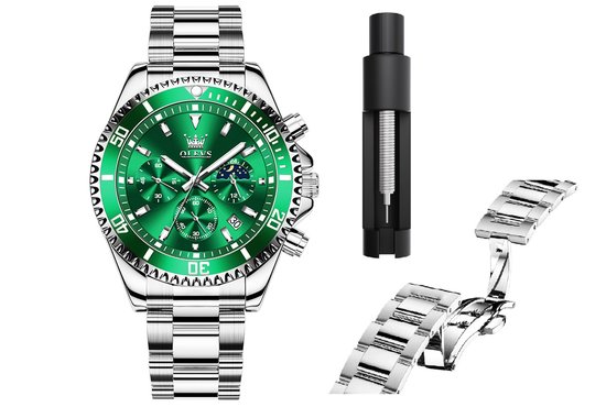 OLEVS Herenhorloge – RVS – Vlindersluiting – Premium Editie