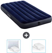 Matelas gonflable Intex - 1 personne - 99 x 191 x 25 cm - Blauw - Oreiller et protège-oreiller inclus