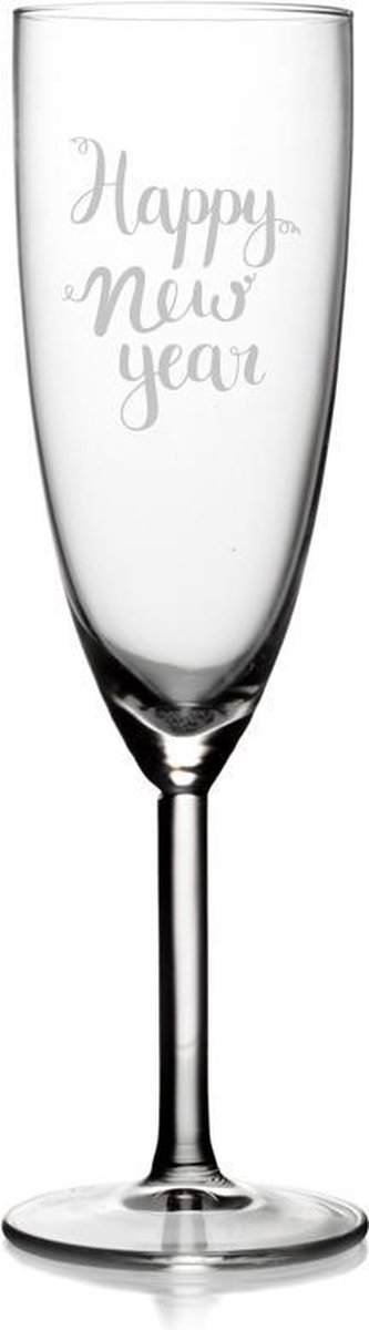 Champagneglas met tekst - Happy New Year