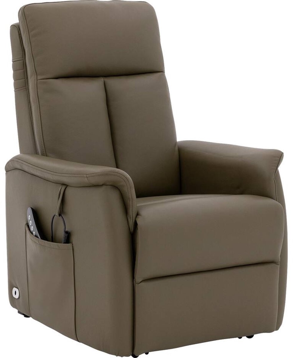 Goossens Fauteuil Troyes - Met Armleuning - Leer - Groen