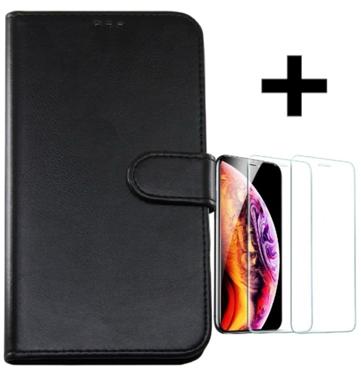 Rico Vitello excellent Wallet Case Geschikt voor Apple iPhone X/xs / iphone 10 X/Xs hosje kleur Zawrt