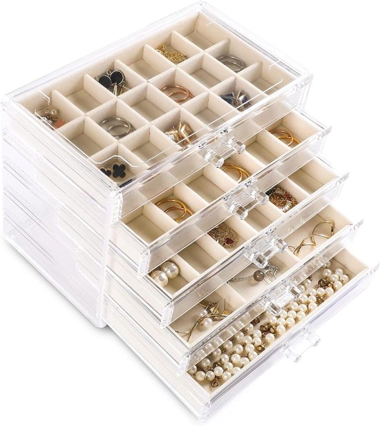 ProCase Acryl Schmuck Organizer Schmuckschatulle für Damen