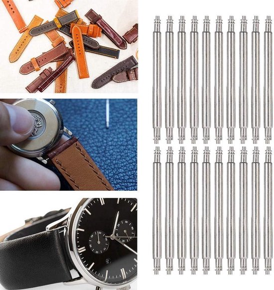 adspow 144 stuks veerpinnen, polshorloge, pinnen, 8-25 mm, polshorloge, broches, reparatieset voor horlogeband van roestvrij staal