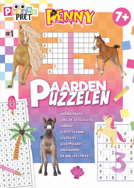 Foto: Penny puzzelpret puzzelboek kinderen puzzelboek puzzelboeken sudoku kinderen paarden spullen paardencadeaus puzzelen puzzels puzzel boek speelgoed diy breinbreker speelgoed meisjes vakantieboek kleuren op nummer