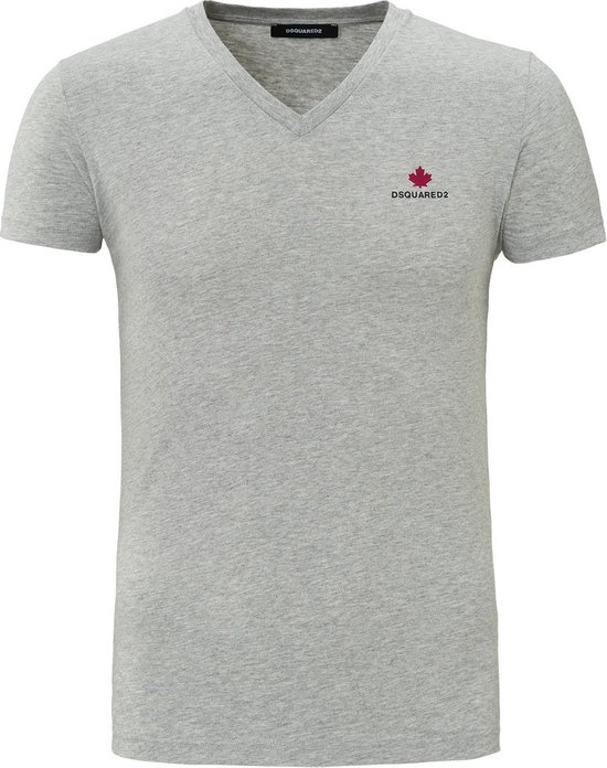 oortelefoon Missend bevel Dsquared2 T-Shirt Canada Logo V-Neck Grey Melange | bol.com
