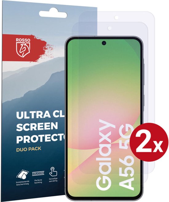 Protection d'écran Rosso pour Samsung Galaxy A56 | Pack Duo Ultra Clair | Feuille de TPU | Film protecteur compatible avec les coques | 2 pièces
