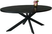 Bol.com Eettafel ovaal melamine 180cm Tommy zwart ovale tafel aanbieding