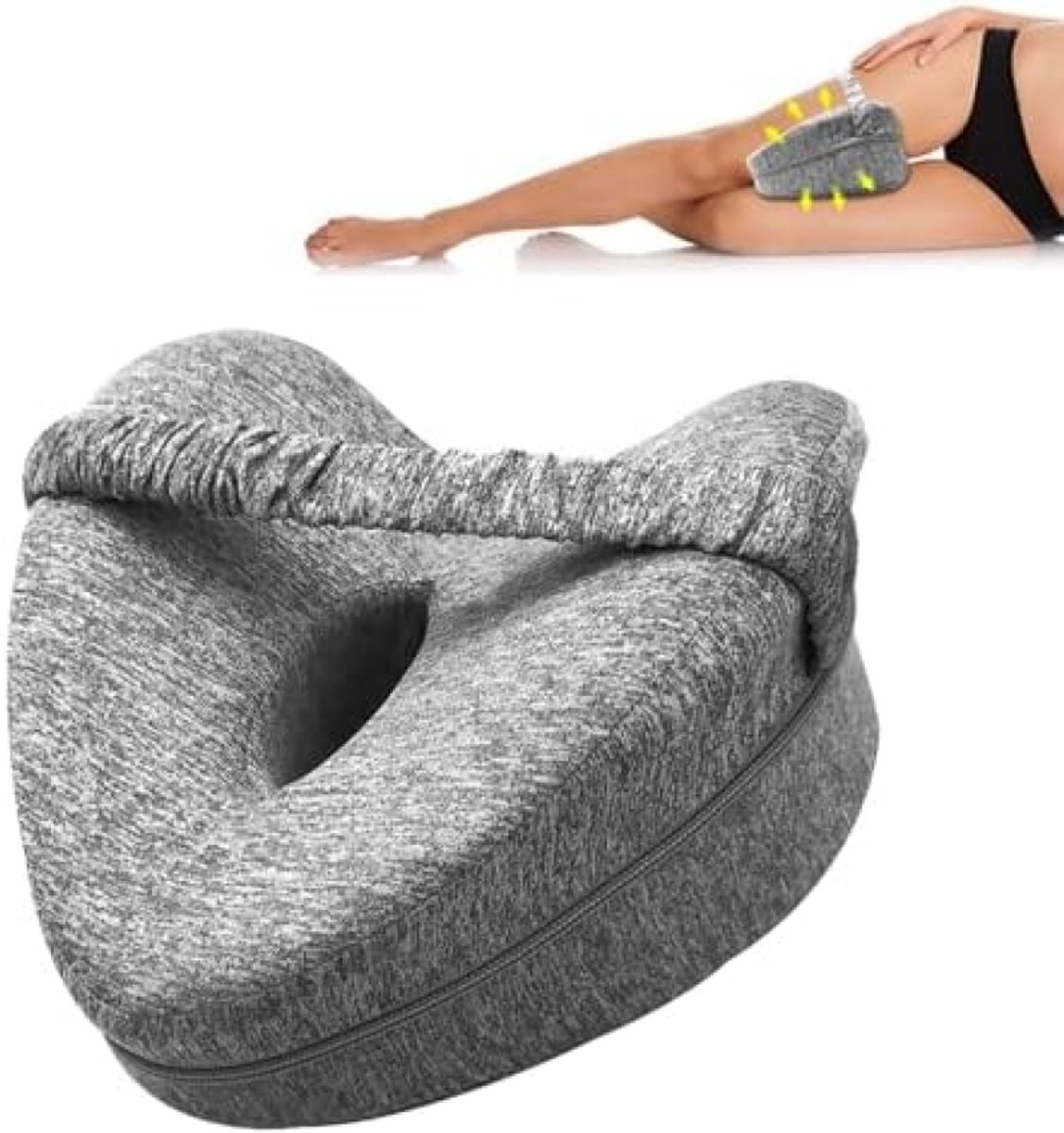 Orthopedisch kussen voor benen - Ergonomisch traagschuim kniekussen voor zijslapers - Verlicht heup-, rug- en kniepijn - Ideaal voor zwangerschap en comfortabel slapen