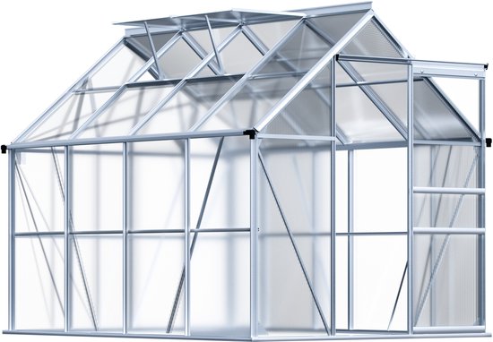 Gardebruk Tuinkas – Aluminium 4.8m² incl dakraam 250x190cm – Zonder Fundament