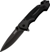 The Verge® Survival Zakmes - Outdoor Mes met Broekclip - Pocket Knife - RVS Vouwmes met Glasbreker - 21.5 cm - Zwart - Noodpakket - Incl. Luxe Cadeauverpakking
