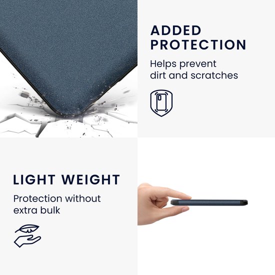 kwmobile e-reader hoesje geschikt voor Kobo Clara BW / Colour hoes - E reader flip case met magnetische sluiting - Ereader cover - Stengels en Vlinder design in donkerblauw van Merkloos — afbeelding 2