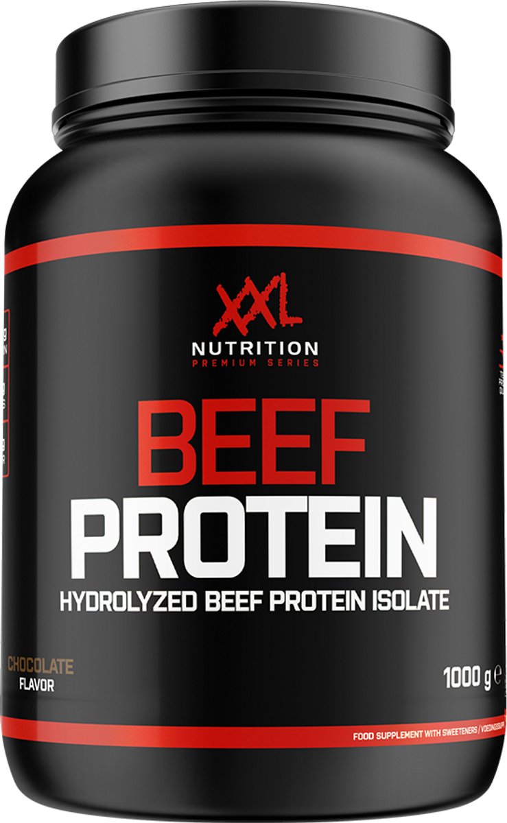 Goedkoopste XXL Nutrition - Beef Protein Eiwitpoeder - Gehydroliseerd Runder Eiwit - Eiwitshake, Proteďne Poeder - Chocolade Smaak - 1000 Gram (33 shakes