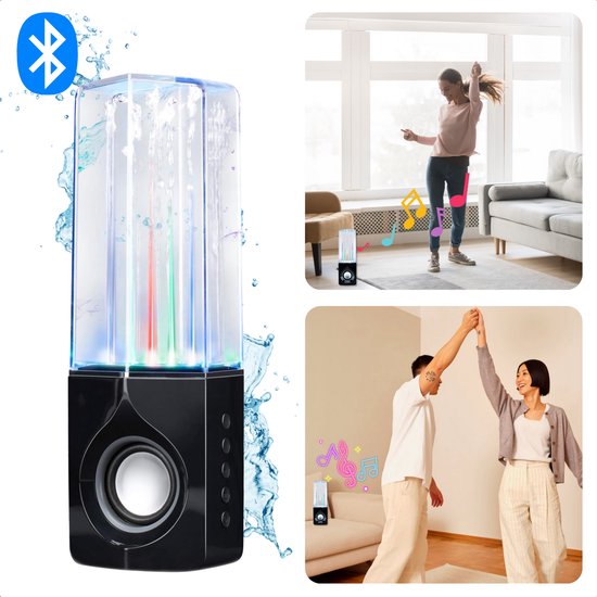Cheqo® Bluetooth Speaker 6W Draadloos Waterdicht met LED Lichtshow en Dansende Waterstralen, Compact