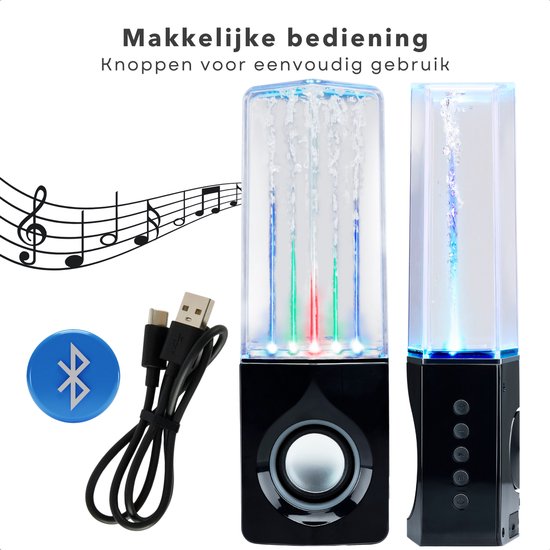 Cheqo® Dansende Water Bluetooth Speaker Draadloos - 6W Geluid - LED Lichtshow - Draadloos en Waterdicht — afbeelding 2