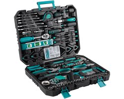 Gereedschapset - 198-delige - Gereedschapskoffer gevuld - Gereedschapstas - Gereedschapskist - Voor Thuis en autoreparatie - Handgereedschapset met rateldop en schroevendraaierset - Groen