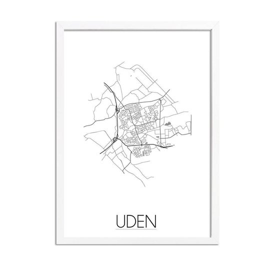 DesignClaud Uden Plattegrond poster A4 + Fotolijst wit (21x29,7cm) - designclaud