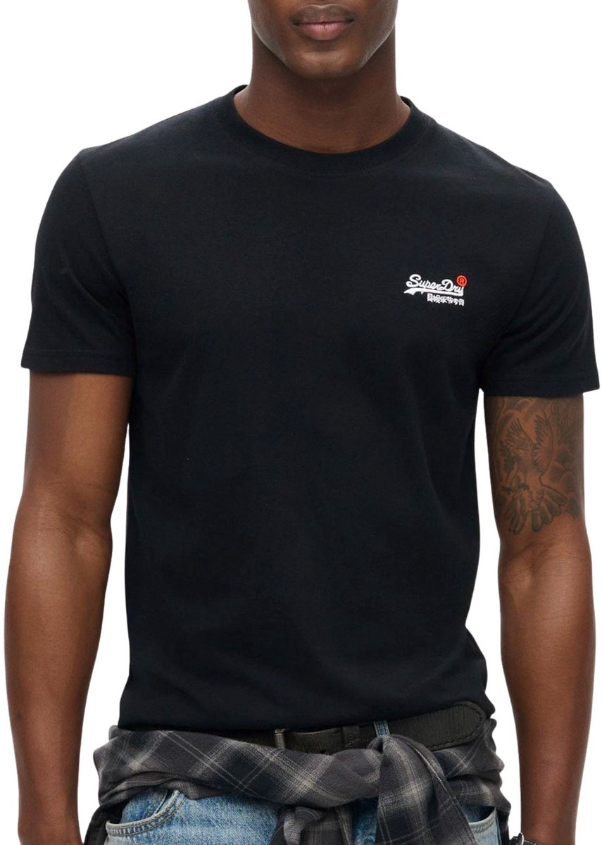 Superdry Essential Contrast Embossed Logo Shirt Heren Zwart