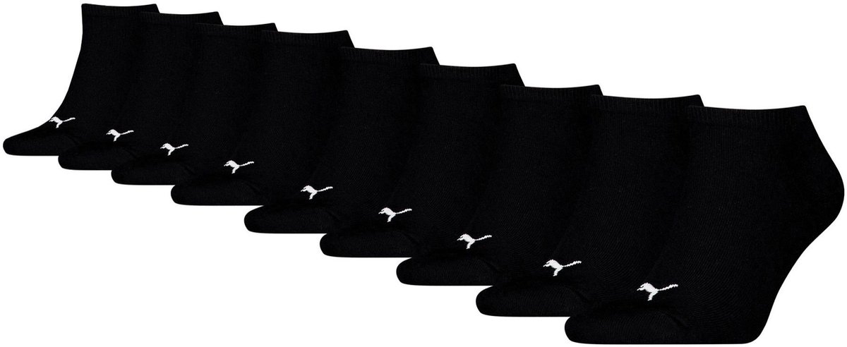 9-Paar Sneaker sokken Katoen Invisible Voordeelverpakking enkelsokken voor dames en heren Zwart