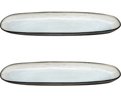 Medard de Noblat - Shadow Nacre - Grote ovale schaal - 35.5 x 14 cm - 2 delig - Stoneware
