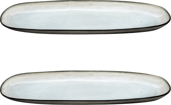 Médard de Noblat - Shadow Nacre - Grand plat ovale 35,5 x 14 cm - 2 parties