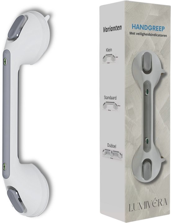 Lumivéra® - Handgreep met Zuignap - Handgreep - Handgreep Douche - Wandbeugel Badkamer - Handgreep Badkamer - Veiligheidsgreep - Wandbeugel Badkamer - Wamdbeugel - Trekvermogen tot 110KG - Alleen voor Gladde Oppervlakken - Standaard