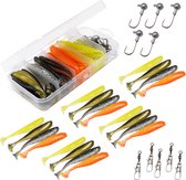 Forellepelset, 16 stuks, kunstaas, spinner, knipperlichtenset, forelaas, lepels, set 2,5 g/3,5 g/5 g, visaccessoires met opbergdoos voor forel, baars, snoek, snoekbaars