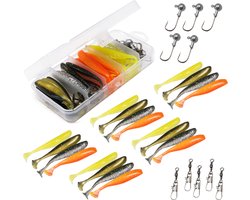 Fish-Xpro Softbait set 36-Delig - Kunstaas - Shads - Jigheads - incl Tacklebox - Roofvissen - Snoek Baars