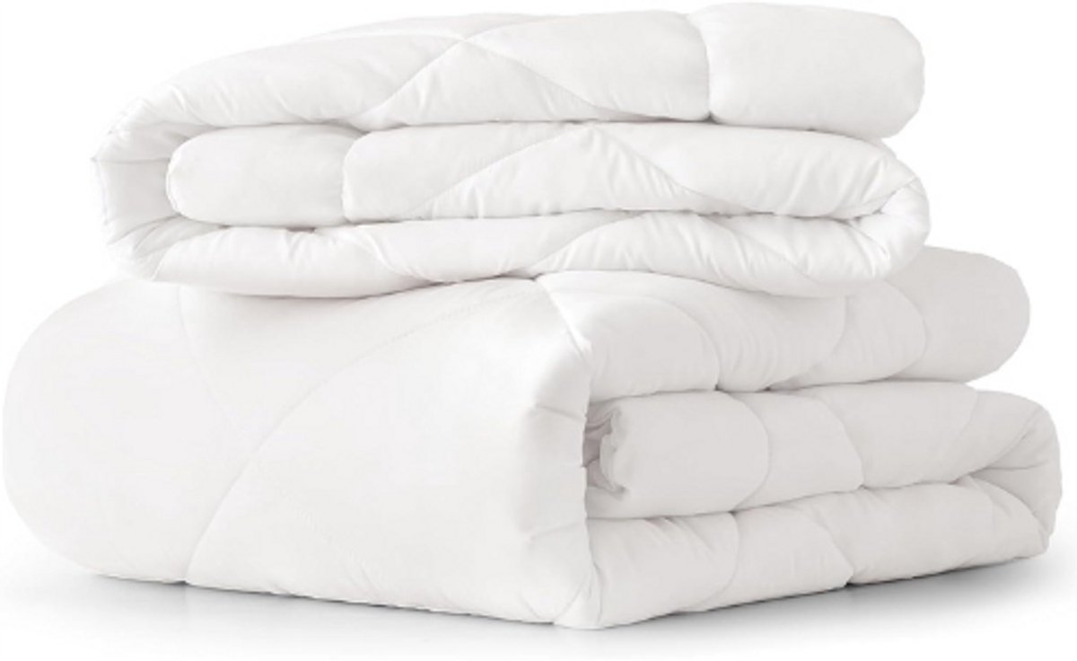 4-Seizoenen Dekbed 240x260 Cm - Microvezel Tweepersoons Dekbed Wit - 150G Zomer En 300G Herfst-Lente Combineerbaar Tot 450G Winterdeken