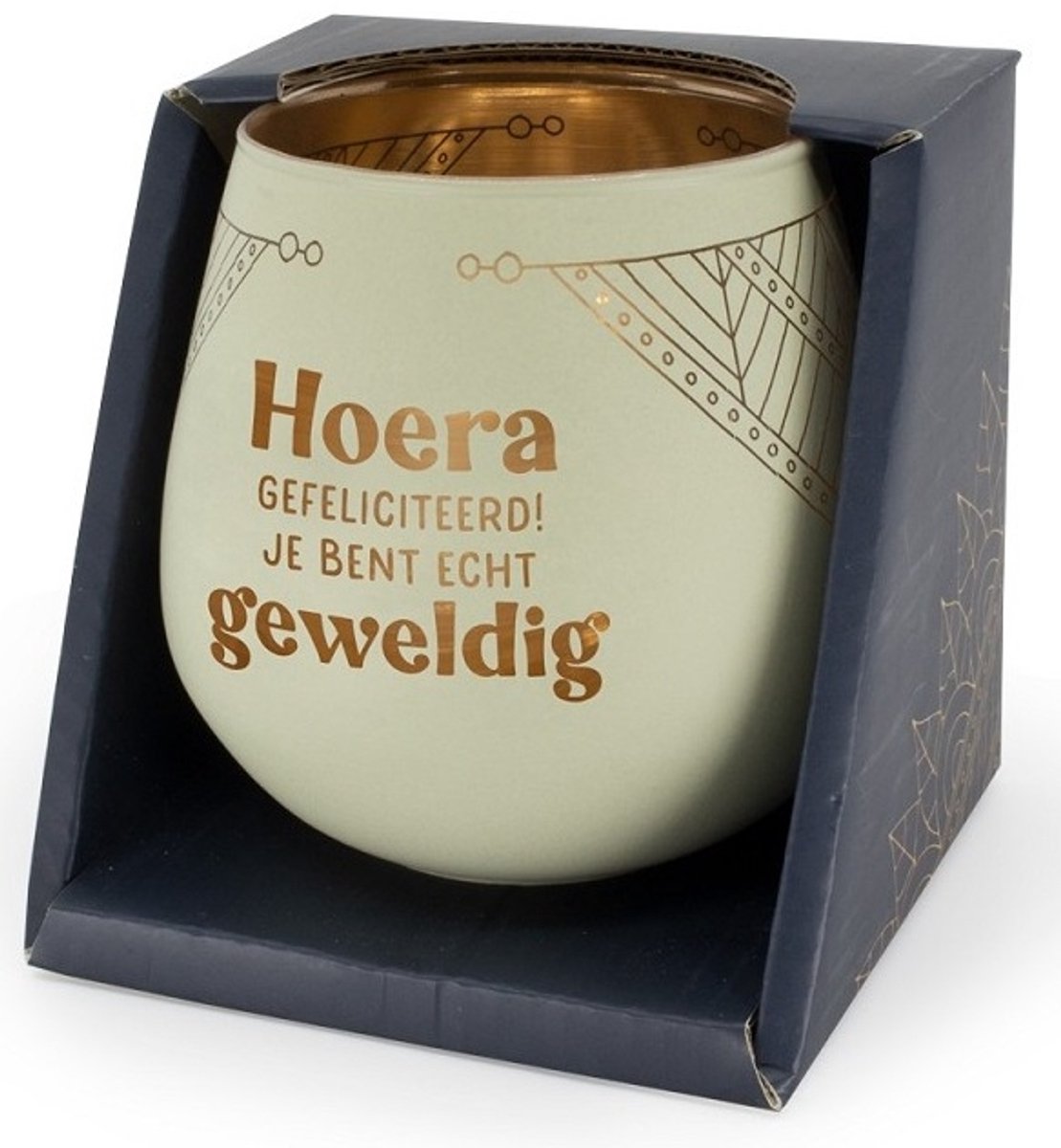 Sfeerlichthouder-waxinelichthouder - Gefeliciteerd