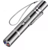 Laserlampje voor Katten - USB Oplaadbaar - UV Licht - Kattenspeeltje - Zilver