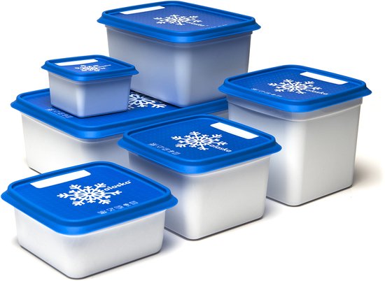 Boîtes de congélation Alaska - Boîtes de conservation - 21 pièces - Sans BPA - Empilables - Couvercle inscriptible - Wit - 17 550 ml