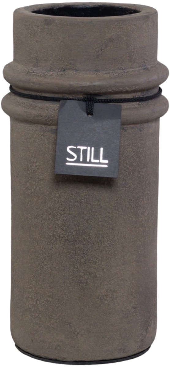 STILL Vaas - Bamboo Vase - Ribbels - Dark - Bruin - 31 x 13 cm
