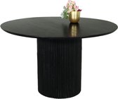 Bol.com Eettafel rond mangohout Rover 130x130cm zwart ronde eettafel mango aanbieding