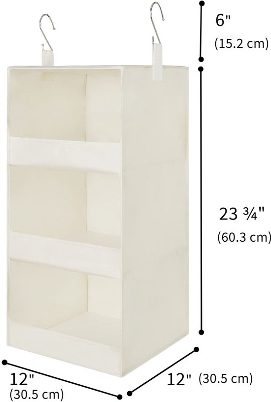 Hang organiser leafs met 6 vakken - bruin/beige - 125x30x30 cm