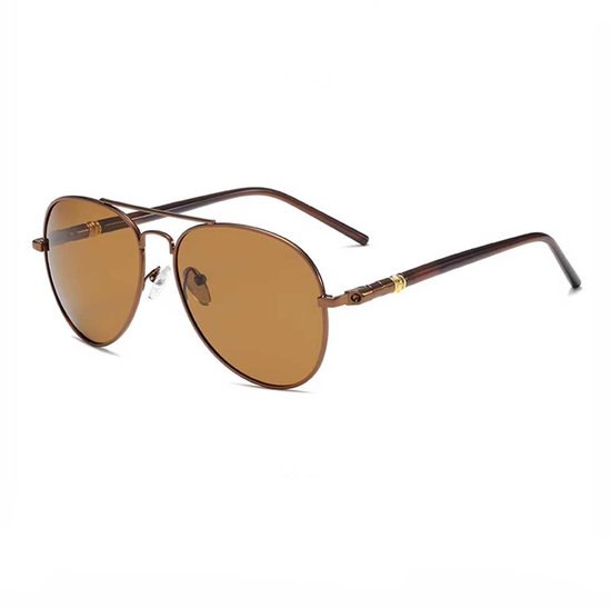 Luxe Gepolariseerde Zonnebril - Bruin - Chique - Polaroid Glazen - Pilotenbril van Polaroid — afbeelding 2