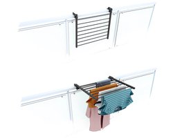 Foxydry Duo 62 cm balkon droogrek - antraciet - rechthoekige reling