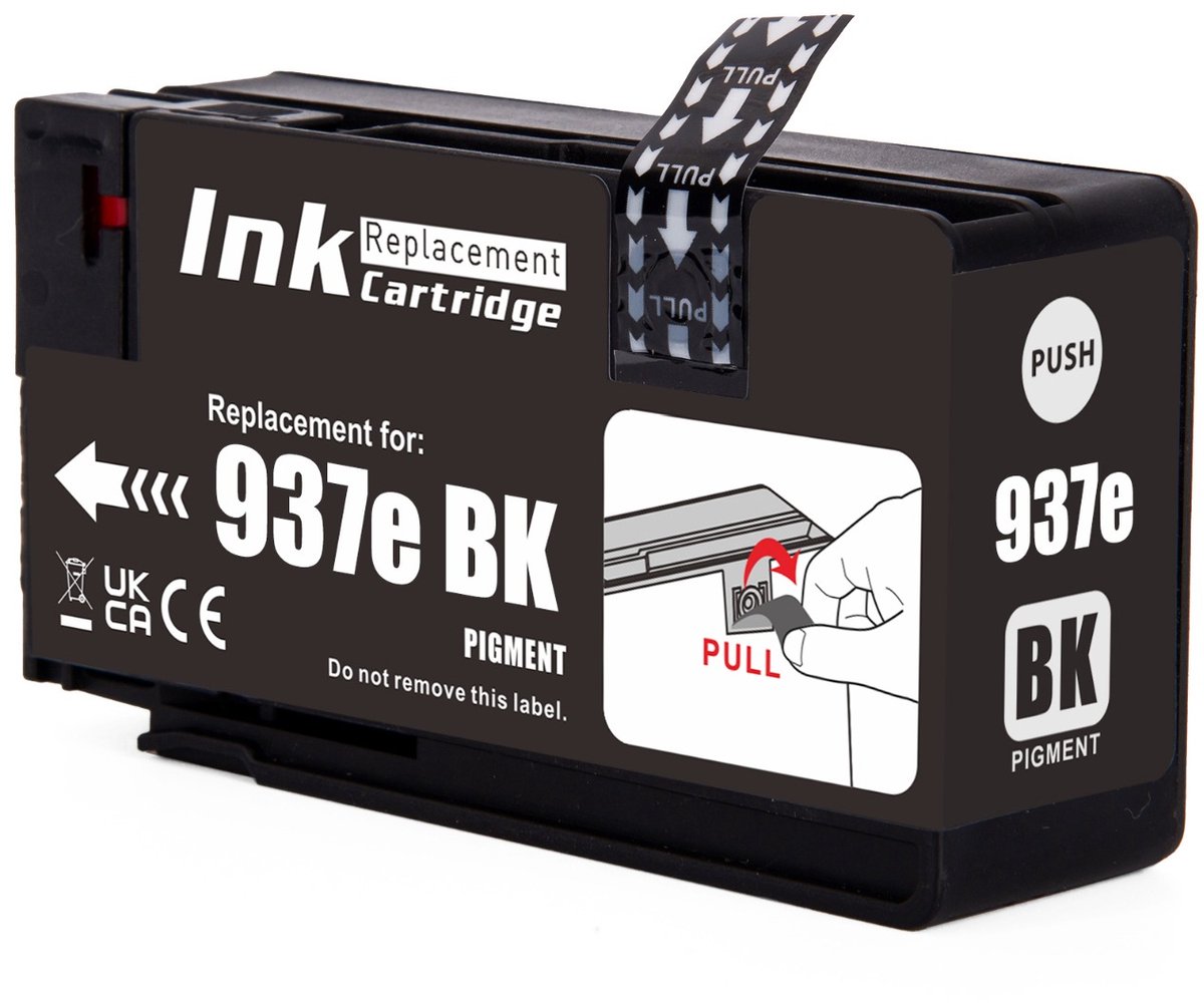 inktcartridge geschikt voor HP 937e XL | 1x Zwart geschikt voor HP 937 EvoMore - 937e - HP OfficeJet Rro 9110b - 9130b - 9120b - 9117b