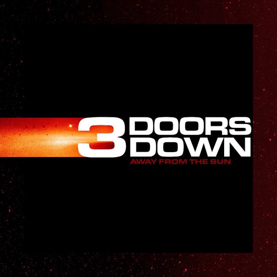 3 Doors Down Away From The Sun albumcover met een oranje streep.