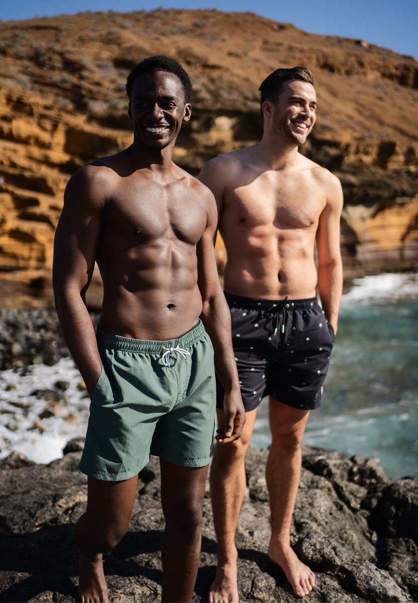 Happy Shorts Heren Zwemshort Palmbomen Zwart Print — afbeelding 8