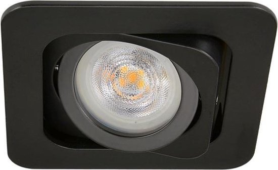 LED inbouwspot Aquila -Vierkant Zwart -Extra Warm Wit -Dimbaar -3W -Philips LED