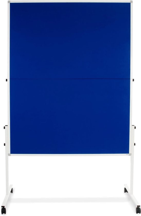 Floordirekt Vilten moderatiebord, metaplanwand met vergrendelbare wielen, viltbord, prikbord, moderatiewand, dubbelzijdig te gebruiken, stabiel metalen frame, 150 x 120 cm, oranje