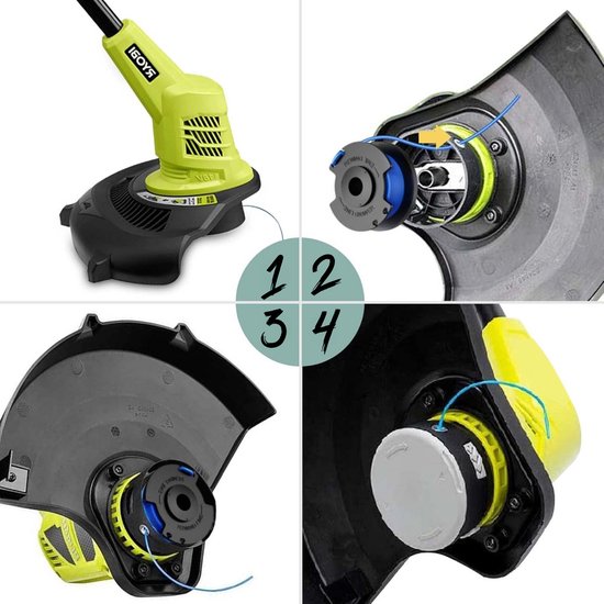 Spoel van draadtrimmer vervangingsdraad AC14RL3A geschikt voor Ryobi One+ bosmaaier 18V 24V 40V Ø 1,65 mm lengte 3,35 m - Set van 6 spoelen + 1 hoes van Vermandel — afbeelding 5