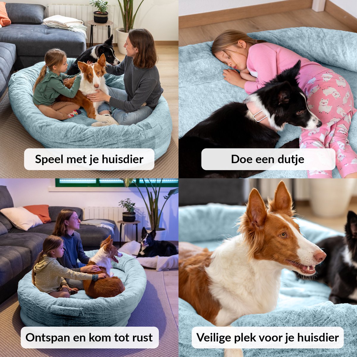 Human Dog Bed - Groot zitzakbed voor volwassenen - Blauw thumbnail 7
