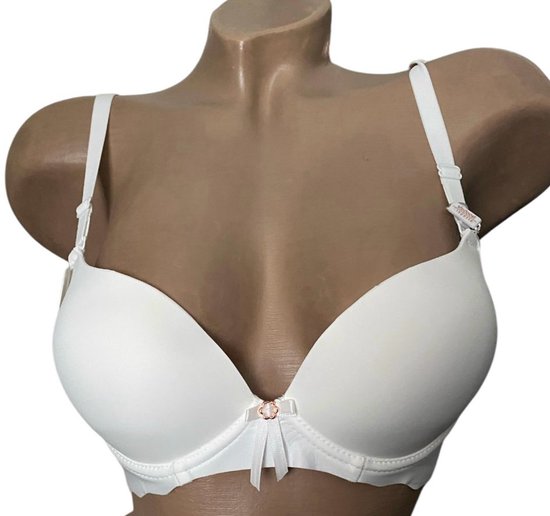 Beige Longline Push-Up Beugel BH met Afneembare Bandjes