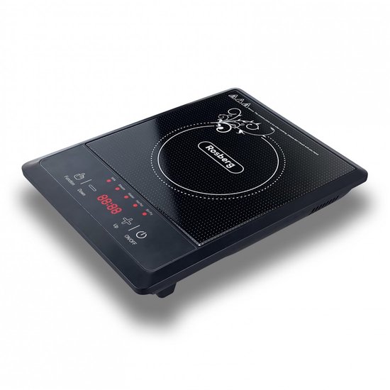 Rosberg Inductiekookplaat - Vrijstaand Inductie Kooktoestel - 2000W - 8 Temperatuurniveaus - 5 Kookprogramma’s - LED Display - Automatische Uitschakeling - Zwart
