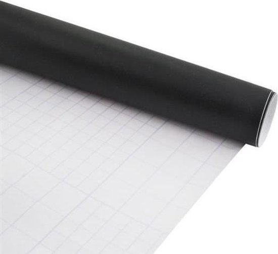 Chalkboard Foil XL - Autocollant avec 5 craies - Tableau Autocollant Enfants - Tableau Autocollant - Tableau Ardoise - Tableau Noir - Feuille Memo Board - 200 x 45 CM - Zwart