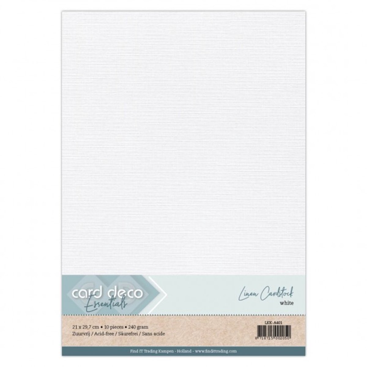 50 vel Wit A4 Linnenkarton 240 grams - 21 x 29,7 cm - Gratis verzonden