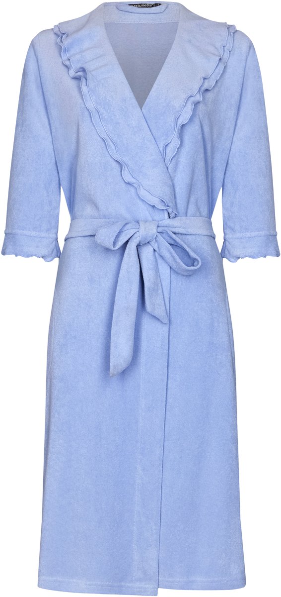 Pastunette Badjas Pastunette Premium - Ruffle - Blauw - Badstof